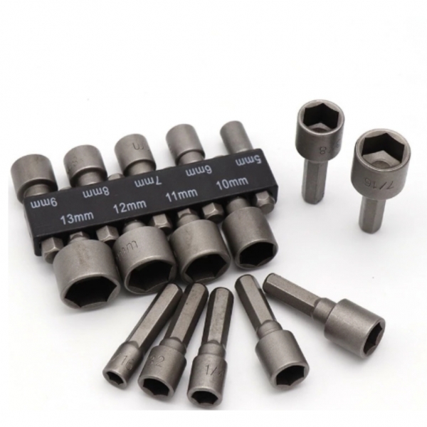 Kit de Jogo de Bits Soquete Canhão para Parafusadeira 5 A 13mm