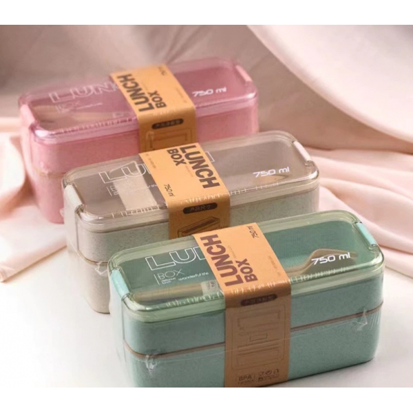 Pote Marmita Ecológica de diversos tamanhos 750ml+ Talher sortido de plástico