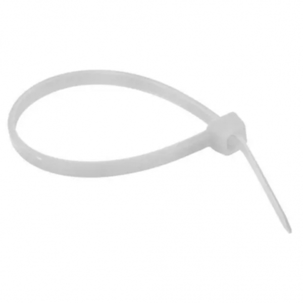 100un Abraçadeira Nylon Enforca Gato Branca 200x 2,5x 1,17mm Cor Branco