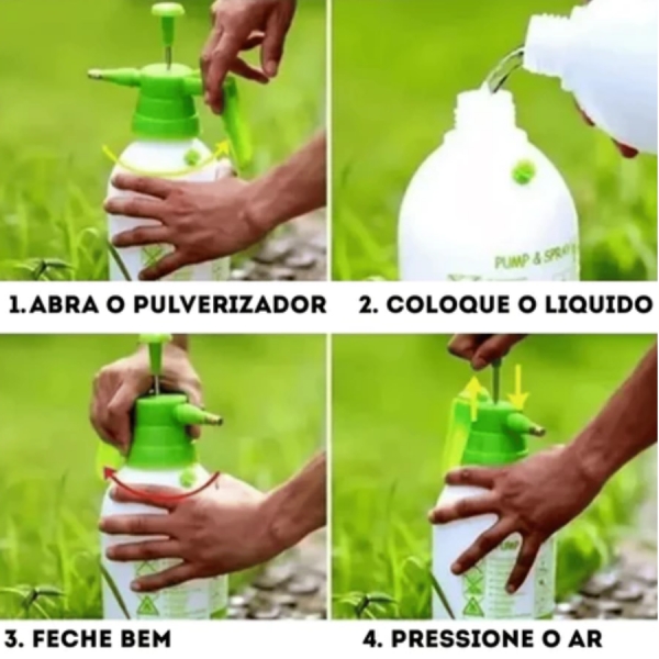Pulverizador Borrifador Compressão Para Jardinagem Limpeza Vidro Automotivo Spray Manual Multiuso 2L