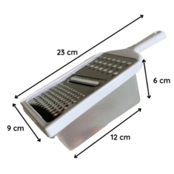 Ralador Inox 3 em 1 com pote Descascador Cortador Fatiador de Legumes e Vegetais