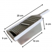 Ralador Inox 3 em 1 com pote Descascador Cortador Fatiador de Legumes e Vegetais
