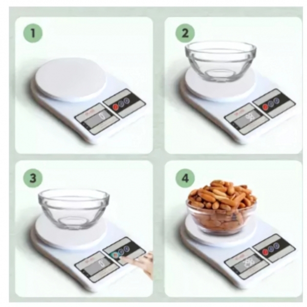 Balança De Cozinha Digital - Até 10kg- Com Pilha.