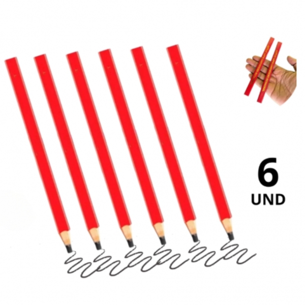 Kit 6 Lápis Carpinteiro Profissional Marceneiro Pedreiro