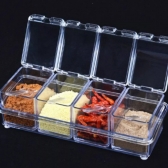 Kit 2 Organizador Acrílico 4 Potes Porta Temperos Gin Condimentos