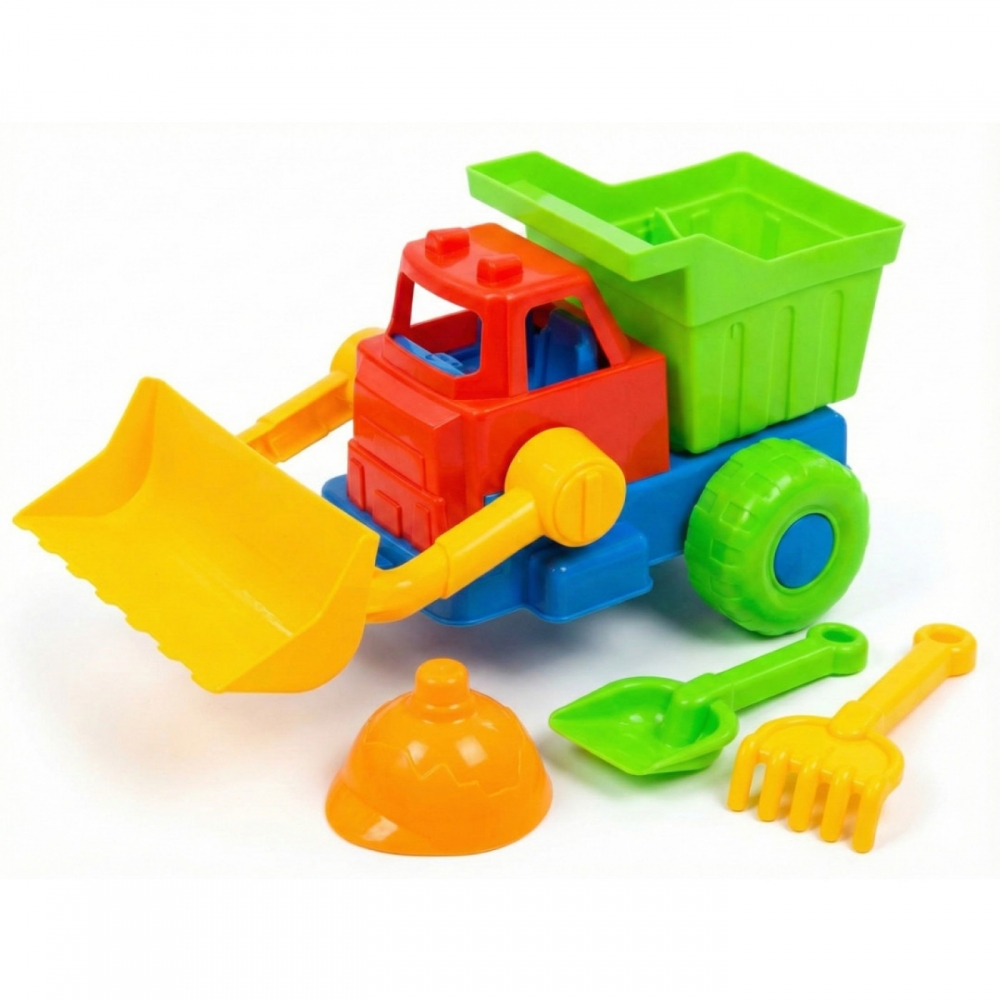 Carregadeira Escavadeira Trator Plastico Praia C/ 5 Peças