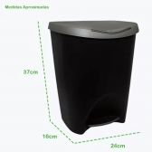 Lixeira 7,5L Cesto Pedal Lixo Banheiro Resistente Escritório