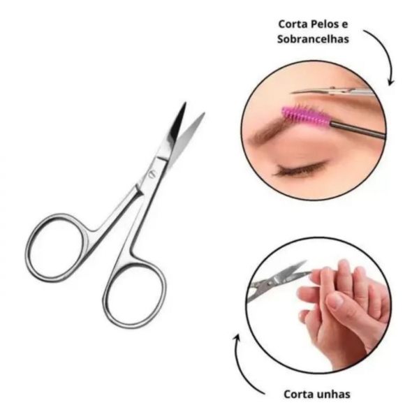 Tesoura Para Unhas Ponta Curva De Inox 9Cm