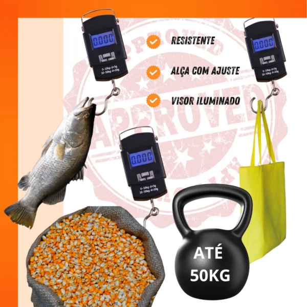 Balança Portátil Para Mala Bagagem Viagem Peixe 50Kg Digital