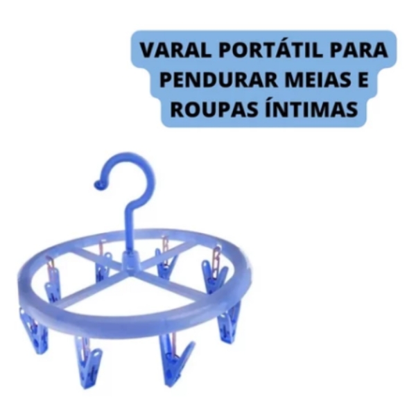 Varal Circular Para Roupas Intimas Cueca Calcinha Meia 08 Prendedores para Lavanderia