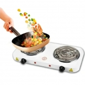 Fogão elétrico portátil Anafe NZA Fogareiro com 2 queimadores cor branca 127V