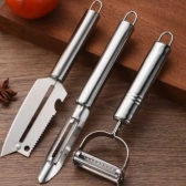 Kit Cortador Ralador Fatiador E 3 Descascadores de Legumes Inox
