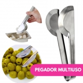 Pegador Universal Liso Inox 24cm Salada Carne Churrasco