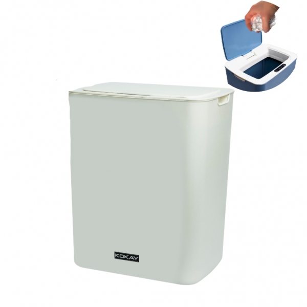 Lixeira sensor automática banheiro cozinha lixo inteligente cor Branco Kokay 056-0035