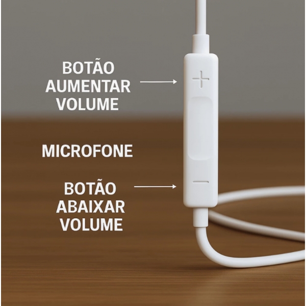 Fone de Ouvido Com Fio Tipo-C Borrachinha Borracha Anti-Ruído Com Microfone Premium Universal