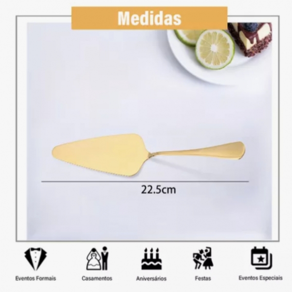 Modus Espatula Para Bolo Aço Inox Positano Dourada