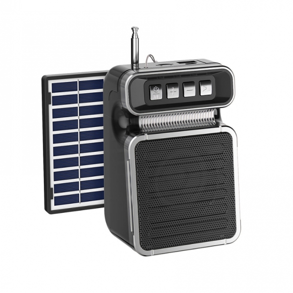 Caixa De Som Bluetooth Recarregável Solar USB FM Estilo Retrô Envio Aleatorio