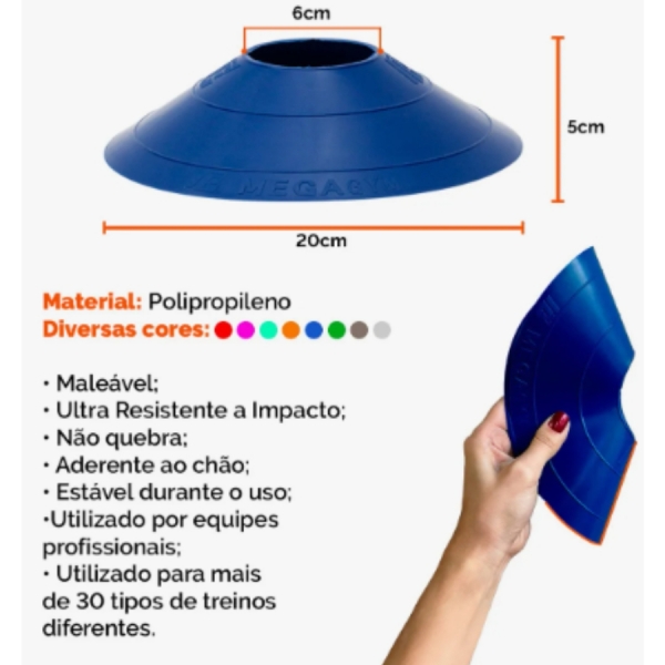 Kit Funcional Agilidade 5 Chapéus + 5 Cones e Escada Para Treino Completo