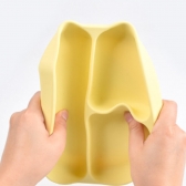 Kit 6 Alimentação Bebê Silicone Prato Babador Copo Tigela Cor Azul Introdução Alimentar infantil