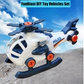 Helicóptero de Polícia Monta e Desmonta DIY - Brinquedo Educativo com Chave