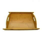 Bandeja Em Bambu Com Alça Para Servir Retangular 34X23Cm