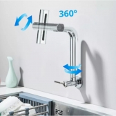 Torneira De Cozinha Cascata 360 Rotação 4 Funções Bocal De Alta Pressão Misturadora De Pia Para Cozinha Na Parede