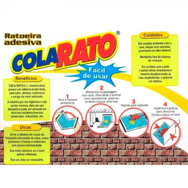 Ratoeira Adesiva Cola Forte Pega Rato Roedor