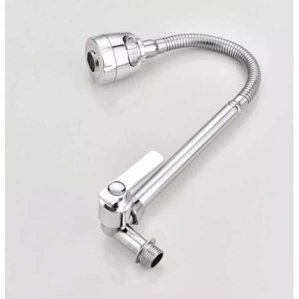 Torneira Cozinha Gourmet Bancada Parede Flexível 1/4 Volta Cromo