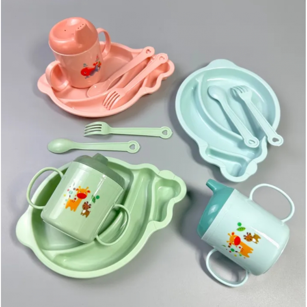 Conjunto Refeição Infantil Completo 4 Peças – Ideal para Primeiras Papinhas e Aprendizado Envio Aleatorio
