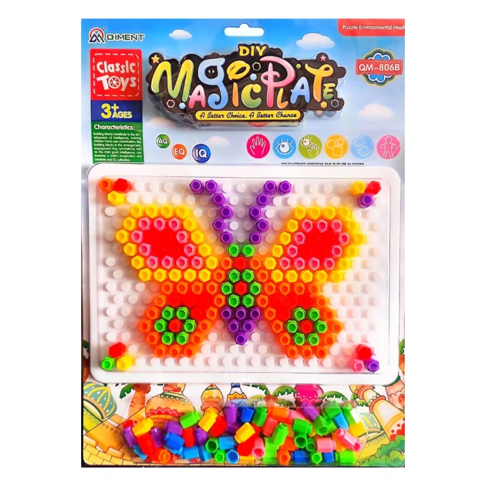 Conjunto De Montar Magic Plate Didático Educativo Infantil