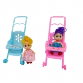 Kit Mini Boneca Com Carrinho Passeio Brinquedo Infantil Menina