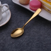 Kit 6 Colher Louça De Aço InoxidáVel Colher De Sobremesa Dourada / Luxuoso
