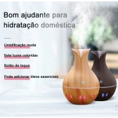 Mini Umidificador De Ar Difusor Aromatizador Cor Madeira USB Ultrassônico Para Quarto