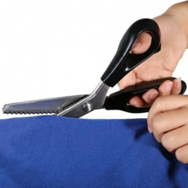 Tesoura Zig Zag Picotar Costura Papel Tecido Profissional Cor Preto