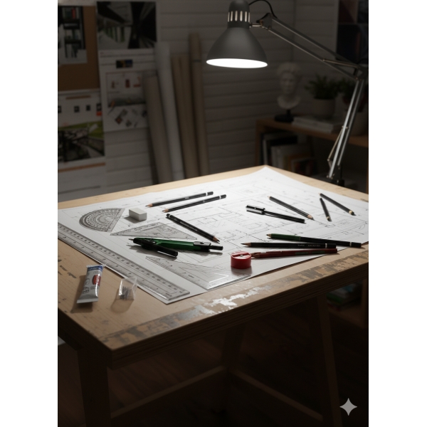 Kit Escolar de Geometria 8 Peças Completo com Compasso e Réguas