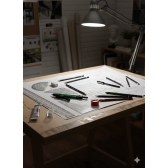 Kit Escolar de Geometria 8 Peças Completo com Compasso e Réguas