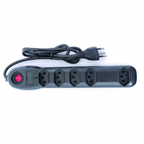 Filtro De Linha De 5 Tomadas Filtro De Linha 5 Tomadas Cor Preto Comprimento Do Cabo De 100cm 110v/220v
