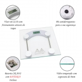 Balança Corporal Digital até 180kg (PROMOÇÃO) Com Vidro Temperado + Bateria