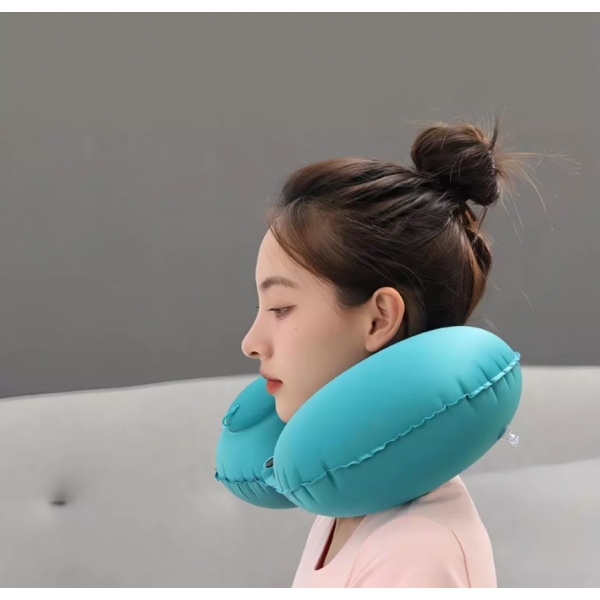 Travesseiro De Viagem Avião Inflável Super Leve Portátil Pescoço U-Forma Automática Inflável Cervical Travesseiro