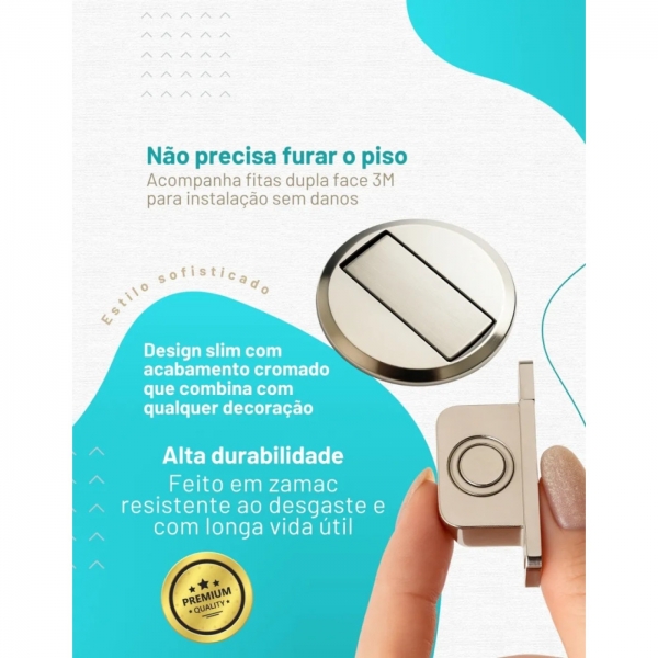Trava Porta Magnético Inox Prendedor Fixador Segurador Imã
