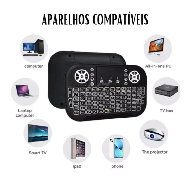 Mini Teclado Wireless Bluetooth Touchpad Sem Fio Lelong