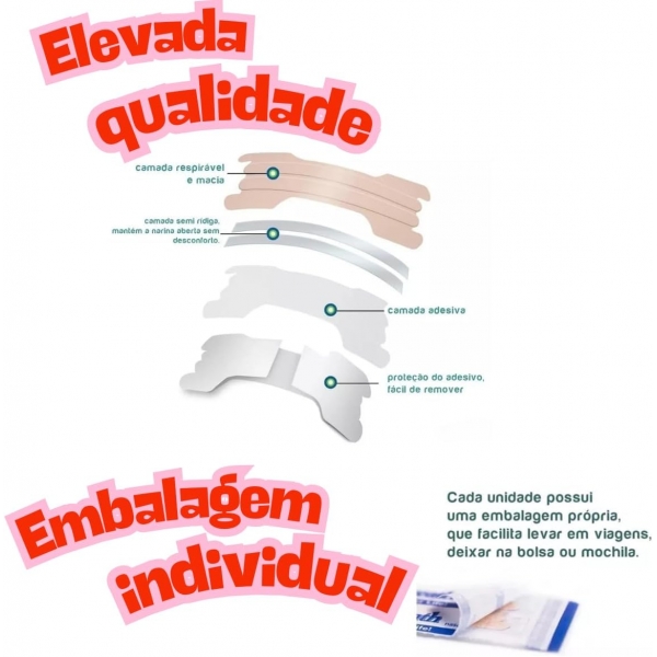 ADESIVO DILATADOR NASAL COM 10 PEÇAS