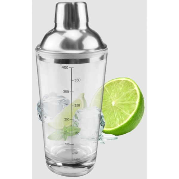 Coqueteleira De Vidro Tampa Inox Drink Bartender Barman Luxo