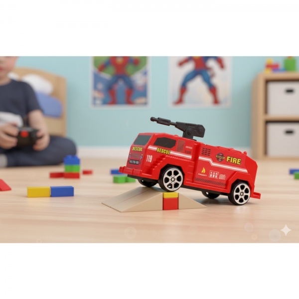 Carro Carrinho Caminhão Bombeiro De Fricção