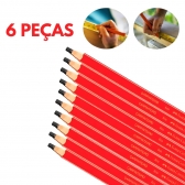Kit 6 Lápis Carpinteiro Profissional Marceneiro Pedreiro