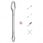 Chave Boca Fixa Aço Universal 8 a 24mm Cabeça Dupla Torx Ferramenta Resistente Multifuncional