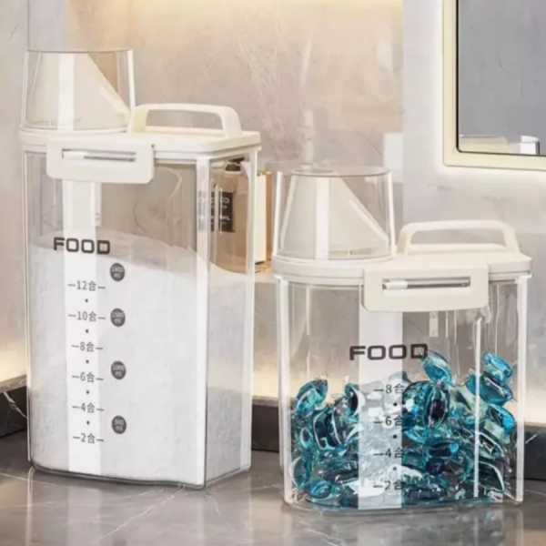 Pote Ração Hermetico Medidor Organizador Acrilico 1 Litro