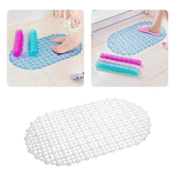 Tapete Bolha Box Banheiro Antiderrapante Ventosa Borracha 100% PVC Colorido Chuveiro Colorido