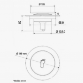 Ralo Inteligente Ideal Click 15x15 Redondo Inox Preto Fosco