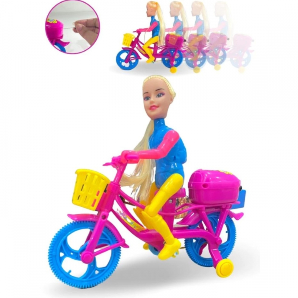 Boneca Com Bicicleta Ciclista Pedala Brinquedo